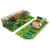 indoor playground system with camping theme and rope tunnels for family center