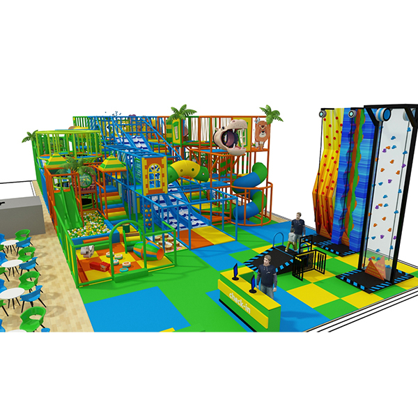 multi level indoor playground with obstacle course ball pit and soft play equipment