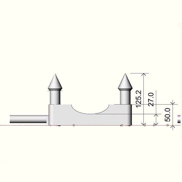 Side View Design Drawing of Inflatable Castle Pool Product Spec