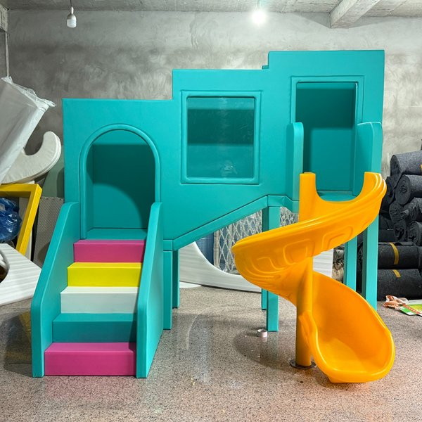 Soft Play Indoor Playground with Slide and Climbing Steps for Kids