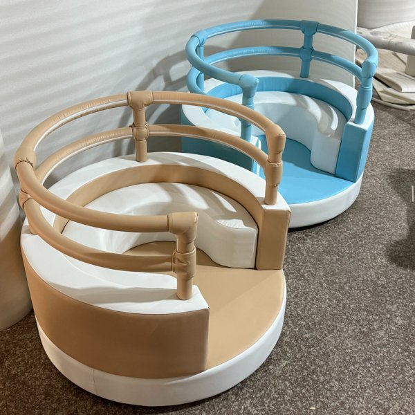 Kids soft play beige carousel chair for indoor playground