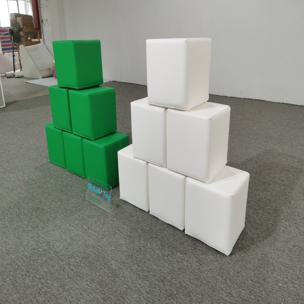 juego-de-cubos-soft-play-verde-blanco-espuma-modular-sala-de-juegos-para-ni&ntilde;os-al por mayor