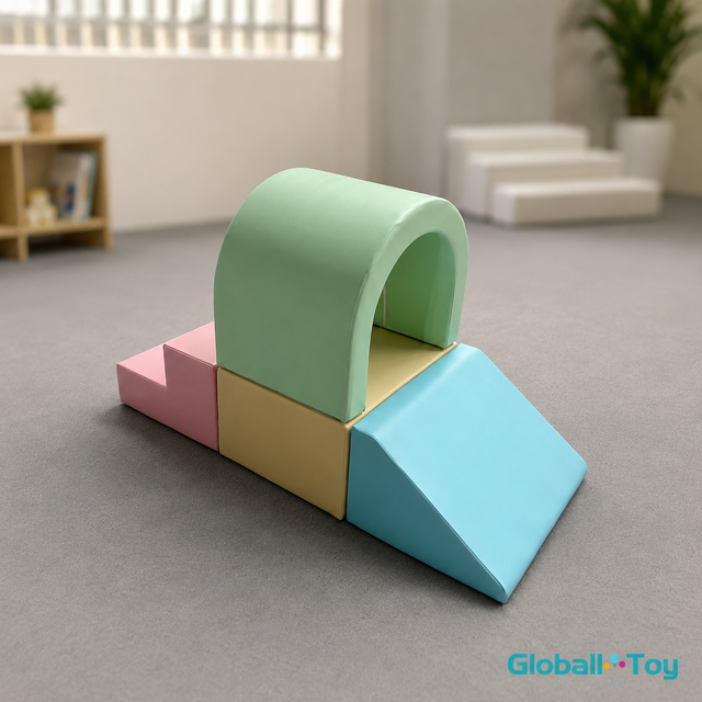 Pastell-Soft-Play-Tunnel-Kletterset-f&uuml;r-Kindertagesst&auml;tten-Lieferant