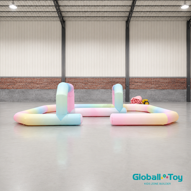 pastel-rainbow-inflatable-bumper-car-track-for-indoor-playground-supplier