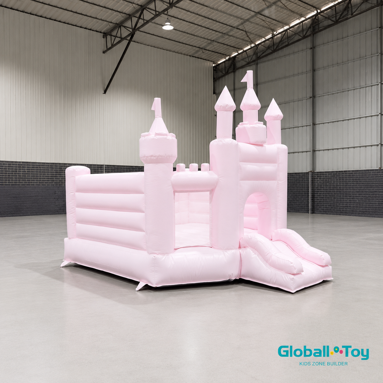 kids-pink-inflatable-castle-slide-for-daycare-play-center-factory